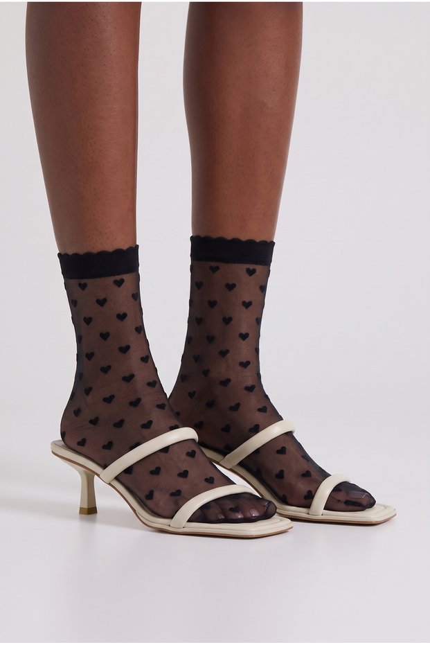 Women's Heart Socks Black