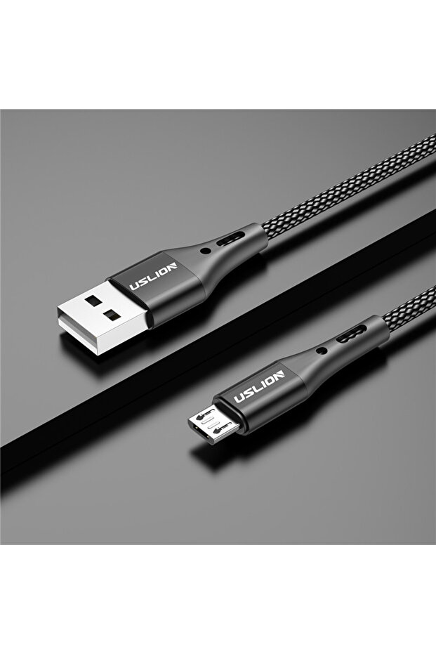 2M black USLION 3A Micro USB Cable Fast Charging for Android Mobile Phon...