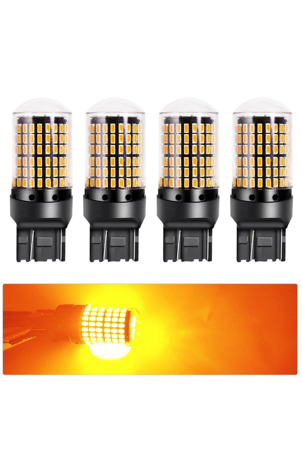 6000K 7440 W21W WY21W T20 Yellow 4 Pieces 7443 7440 360 Bulbs W21/5W 9715R T20 3014 LED Chips For Au