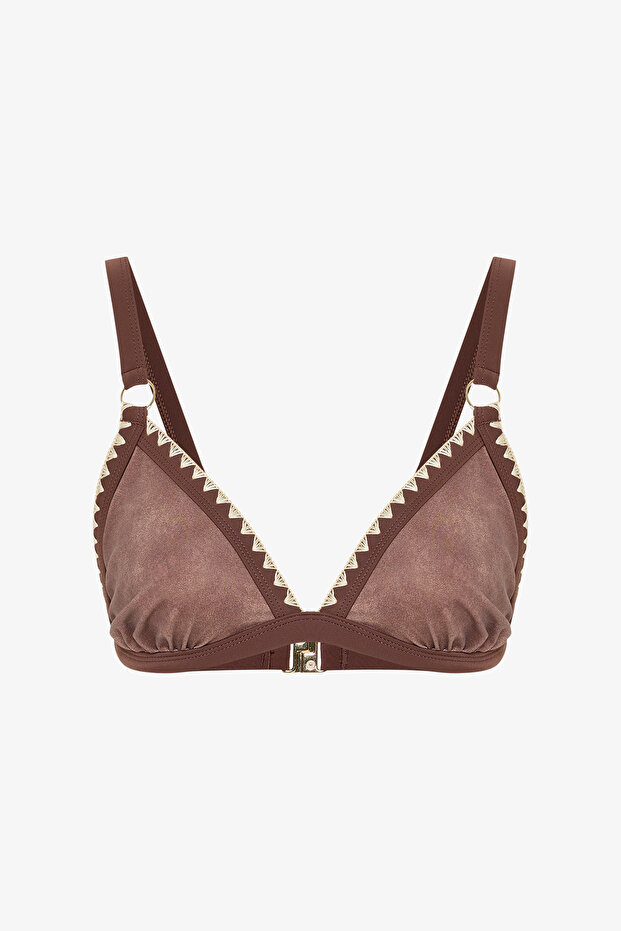 Light Brown Emery Triangle Bikini Top - 5