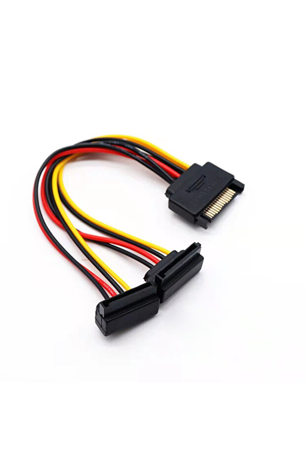 20cm As Photo 15PIN SATA Cable 1 to 2 Extention Cable Splitter Elbow Cord PC Hard Drive Power Supply