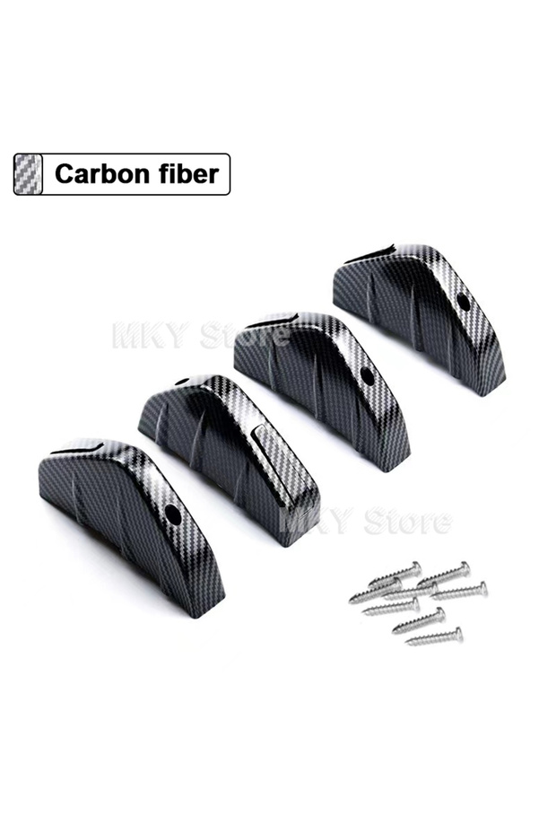 Carbon 4pcs Universal ABS Car Modified Rear Bumper Diffuser Spoiler Rear Bumper Lip Diffuser Anti-co