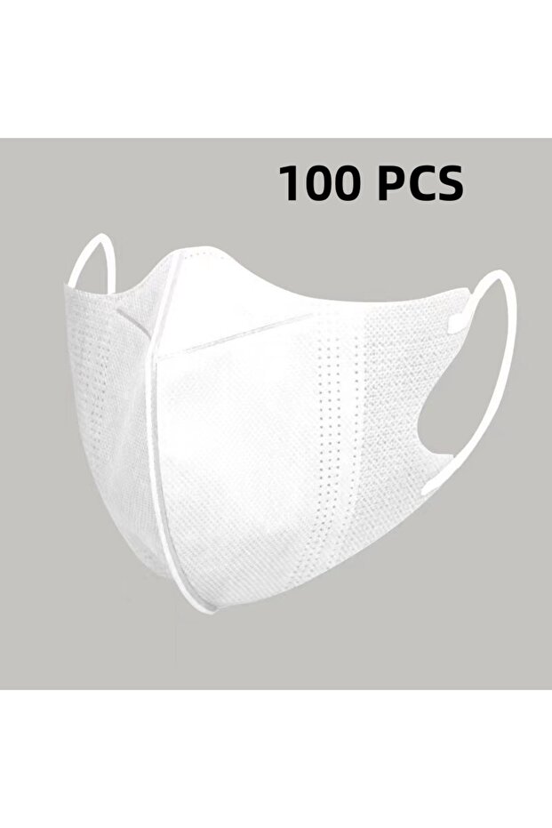 100 قطعة من الأقنعة الواقية البيضاء 10/100 قطعة ثلاثية الأبعاد، أقنعة واقية عصرية قابلة للتنفس وفعالة في الحماية