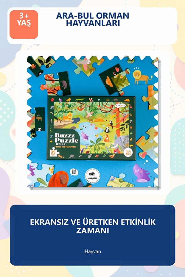 Educational Puzzle for Ages 3 - 35 Pieces of Forest Animals