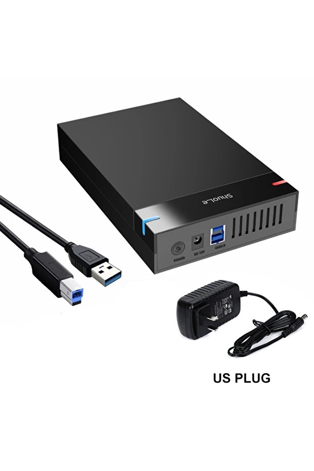 علبة محرك أقراص صلبة بمنفذ USB 3.0 مقاس 2.5/3.5 بوصة بمقبس أمريكي USB 3.0، علبة محرك أقراص صلبة خارجية SATA إلى USB 3.0