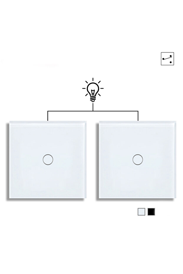 Type 1-white Two Way 1gang 2gang Wall Touch Dual Switch EU Standard Light Switch With Tempered Glass