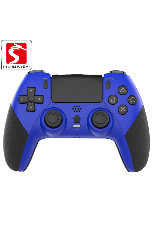 blue STORM WYRM Wireless Gamepad Controller for PS4 With Motorized Vibration Body Sensing 6-Axis Con