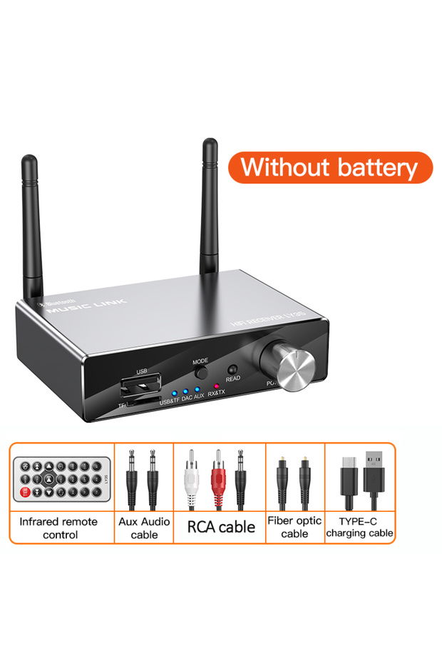 جهاز إرسال واستقبال بلوتوث VIKEFON v5.0، إصدار BT5.3، ستيريو منخفض التأخير، مدخل AUX 3.5 ملم، بصري