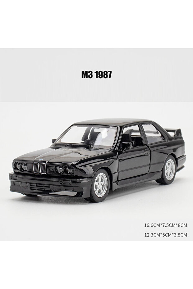 M3 Black-with box 1:36 M3 1987 Diecast Alloy Car Model Metal Pull Back Simulation Car Toy Sports Car