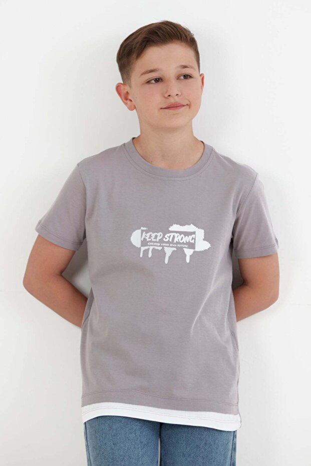 Keep Strong Printed Boy's T-Shirt