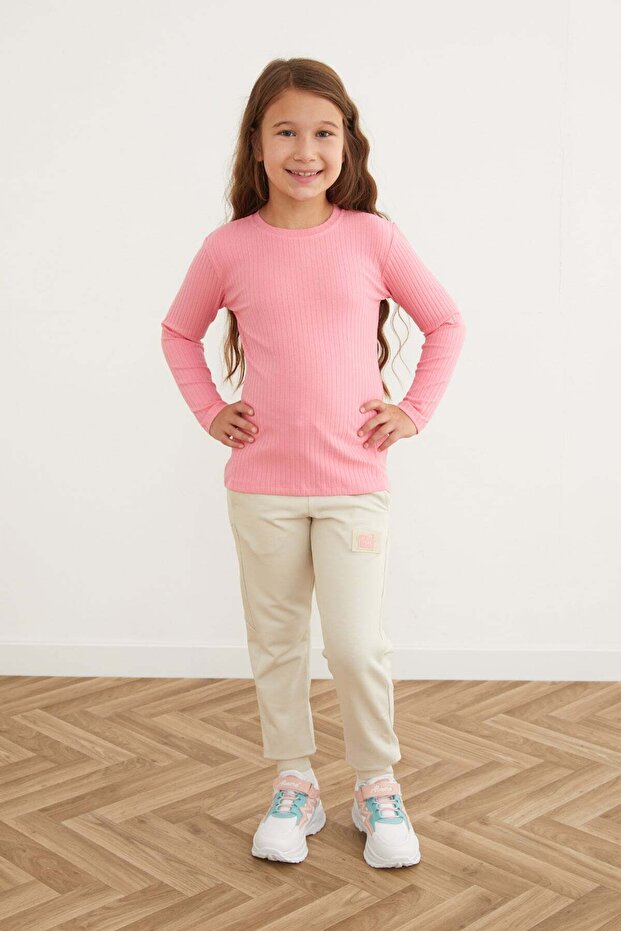 Elastic Waist Emblem Jogger Girl's Sweatpants