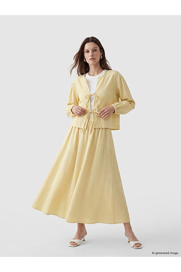 Original Elastic Waist Flared Skirt
