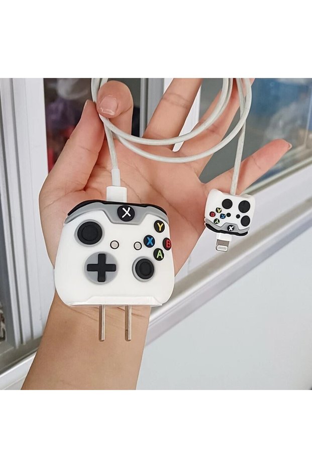 WHITE Cartoon Cable Protector For iPhone 11 12 iPad 18W 20W Data Line Silicone Fast Charger Cable Pr