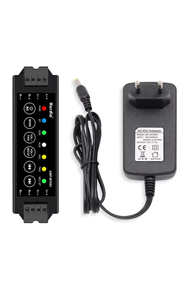 قابس الاتحاد الأوروبي Herdio 4-Way Home Power مكبرات صوت صوت بلوتوث و Aux مكبر صوت صغير للحمام جدار C