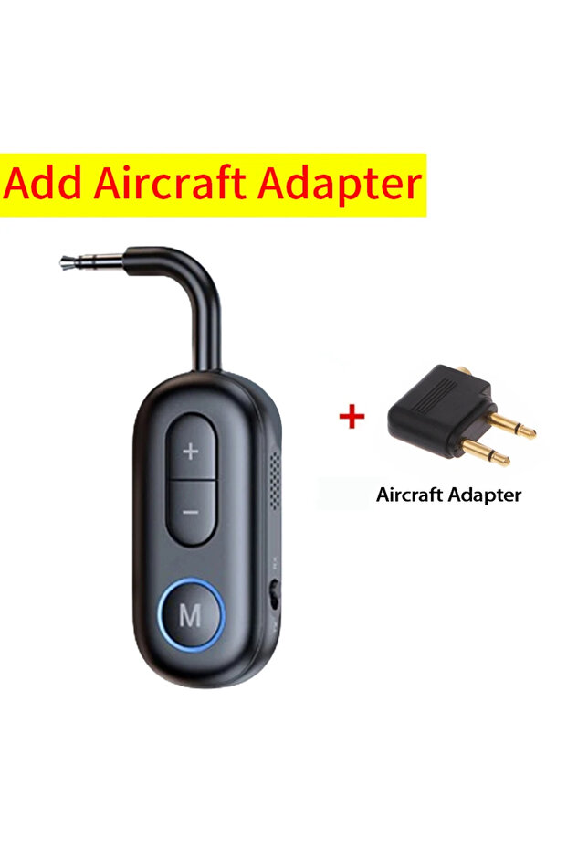 VIKEFON black with aircraft Bluetooth 5.3 Wireless Audio Adapte Receiver Transmitter 3.5mm AUX Jack