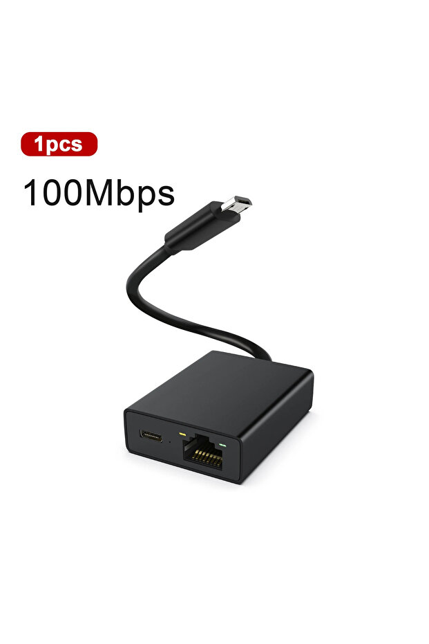 محول إيثرنت بسرعة 100 ميجابت في الثانية (قطعة واحدة) لجهاز Fire TV Stick، من منفذ Micro USB إلى منفذ RJ45 لشبكة إيثرنت C