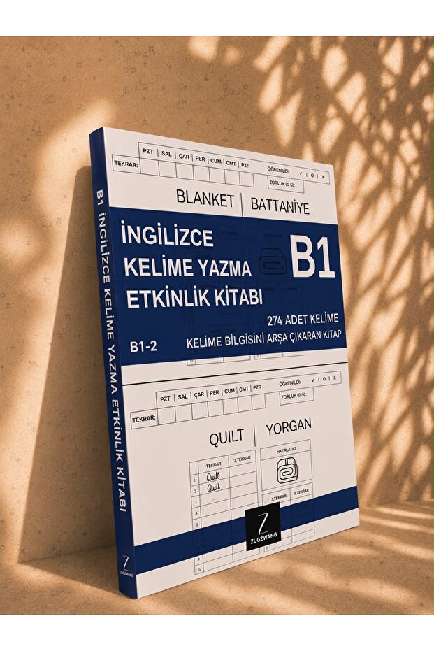 B1 English Vocabulary Writing Book with Tracking System | Analytical Permanent Vocabulary Learning Book English Teaching B1