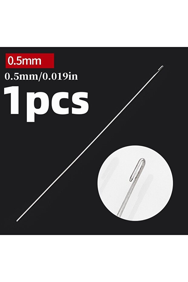 0.5mm-1pcs 1/3/5pcs Beaded Needles With Steel Needles, Long And Thin Beaded Leads, Side Threaded Hoo
