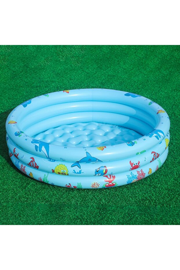 PPL-90cm Kids Inflatable Swimming Pool Portable Foldable Children Baby Water Play Bath Pool for Home