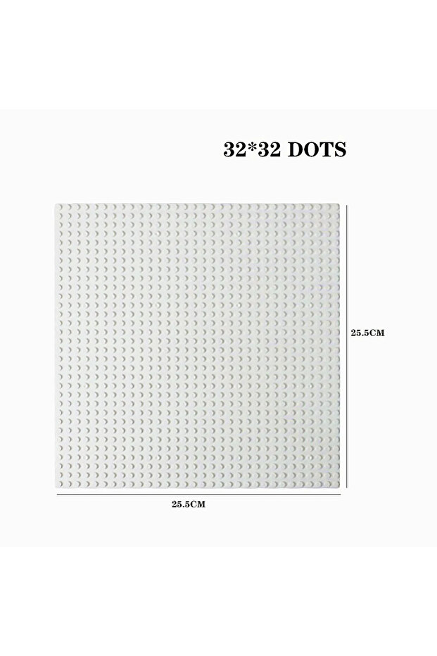لوحة أساسية بيضاء 32×32، 16×32، 16×16 نقطة، لوحة بلاستيكية كلاسيكية لبناء المكعبات، قابلة للتخصيص