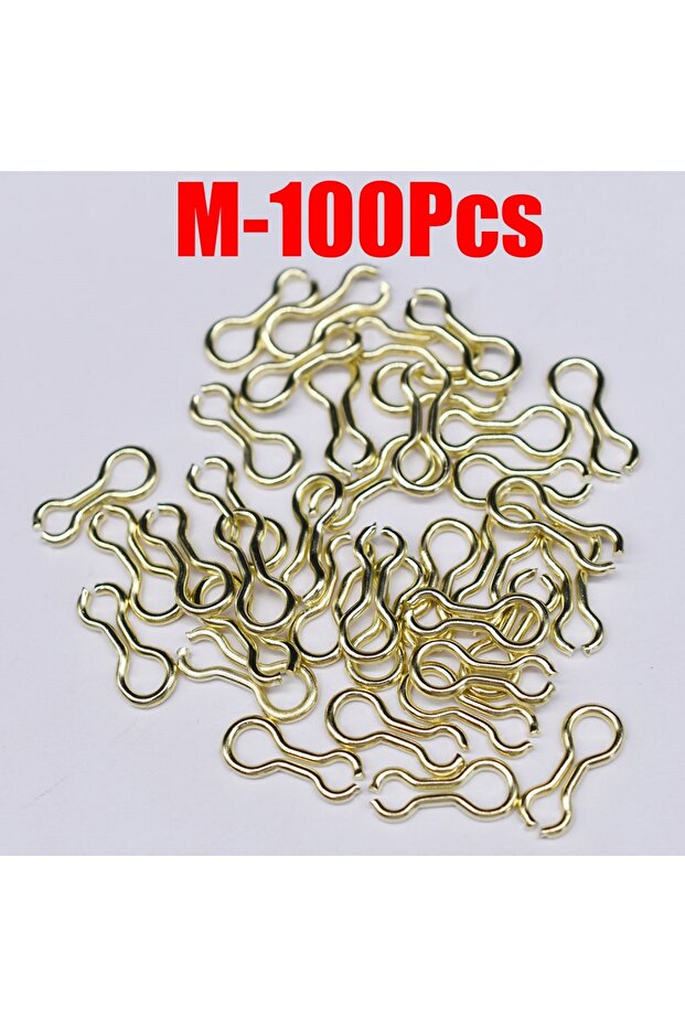 M 100/150PcsAlloy Steel No-knot Fast Snap Connectors Clip Lock Snap Solid 8-shaped Rings Fishing Sna
