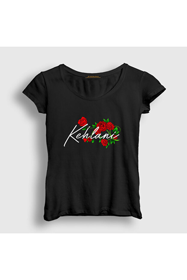 Women's Black Roses Flowers Kehlani T-Shirt 594327Tt