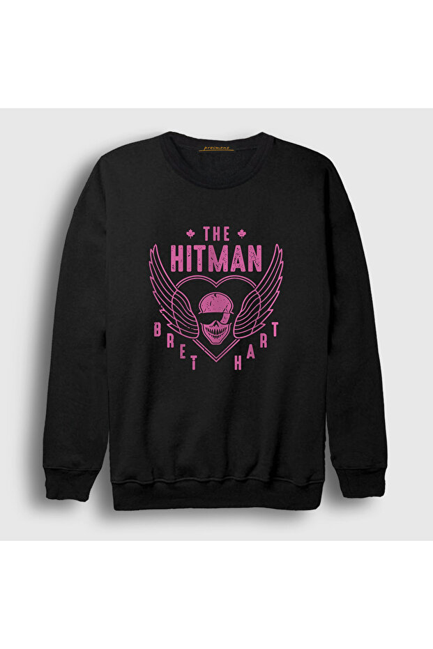 سويت شيرت أسود للجنسين من The Hitman Wwf Wwe Bret Hart 584341tt