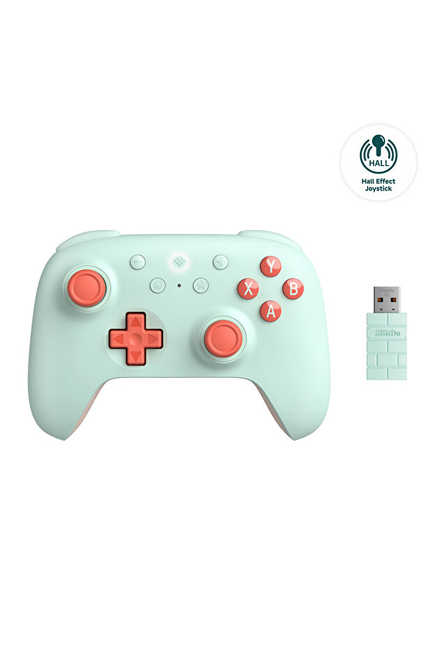 وحدة تحكم الألعاب اللاسلكية 8Bitdo Ultimate 2C من 8Bitdo، إصدار Mint، متوافقة مع أجهزة الكمبيوتر الشخصية، وأنظمة التشغيل Windows 10 و11، وSteam Deck، وRaspberry Pi