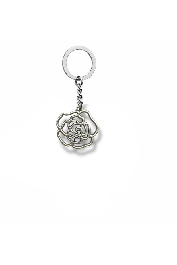 Unisex Keychain with Rose Silhouette Figure – Minimal, Modern and Romantic Design