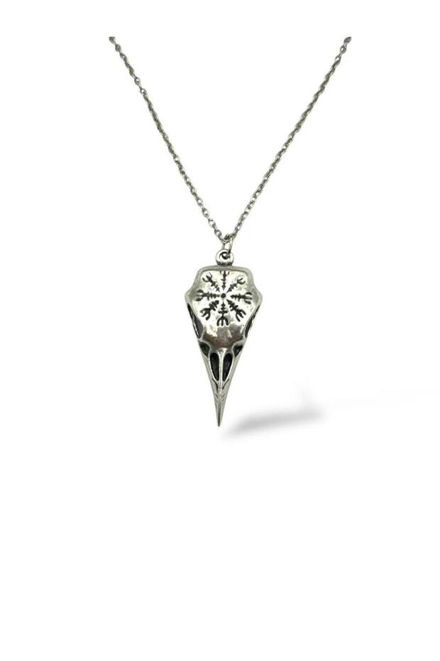 Vikings Unisex Necklace with Odin and Raven Figures – Norse Mythology Jewelry with 60 cm Chain