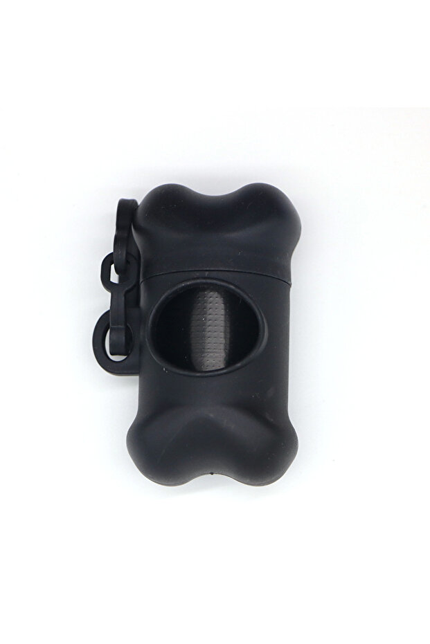 S black Dispenser Portable Bone Shaped Dog Waste Bag Holder With Disposable Pet Garbage Bags For O