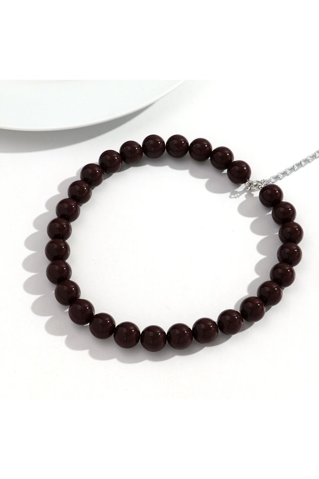 dark brown Gothic Simple Acrylic Multicolor Big Ball Bead Chain Necklace Women's Y2K Korean Clavicle