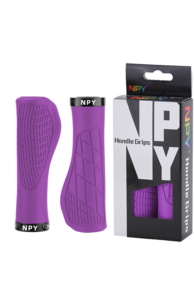 Purple Bicycle Handlebar Grip Lock On Mountain Bike Grip Soft Rubber MTB Cuffs 22.2mm Bicycle Handle