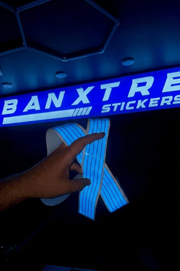Ultra-Reflective Sticker for Motorcycle and Helmet Night Glow-In-The-Dark Strips (5 Pieces Total 5 Meters)