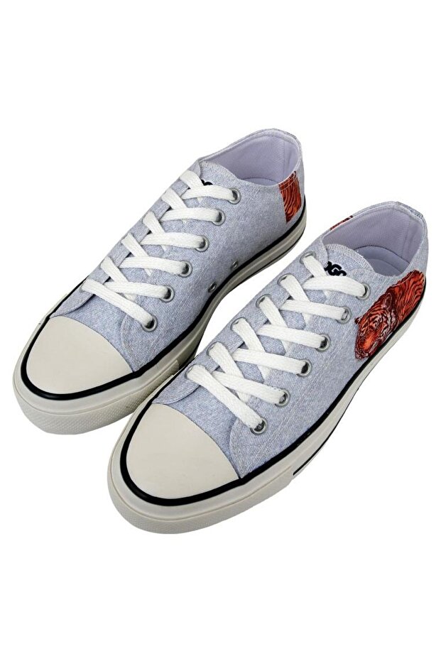 Men's Vegan Gray Sneakers - Uptown Tigers Design