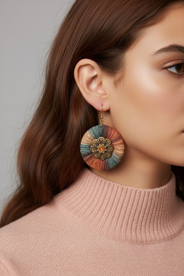 Large Size Circular Dangle Earrings