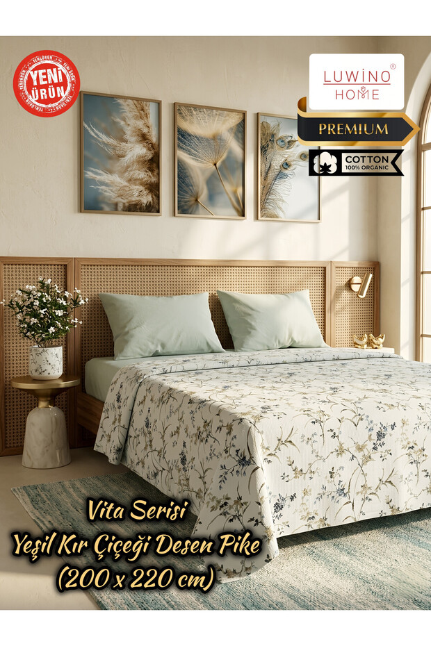 Double Pique, Bedspread 100% Cotton Vita Series 200 X 220 cm