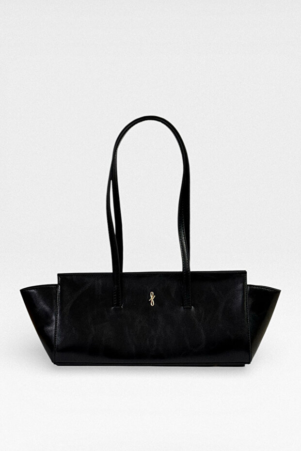 Rectangular Baguette Shoulder Bag Black