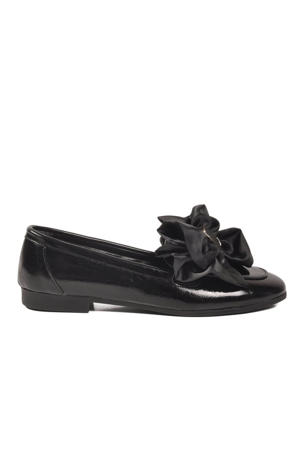 Black Ribbon Detailed Women's Ballerinas 572485 Z
