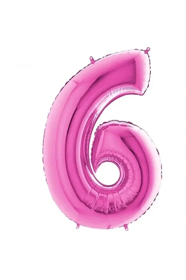 Number 6 Pink Foil Balloon 16 Inch 40 cm