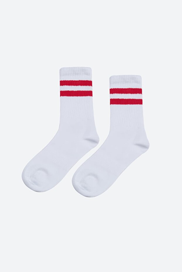 Red Striped Sports Knitted Socks
