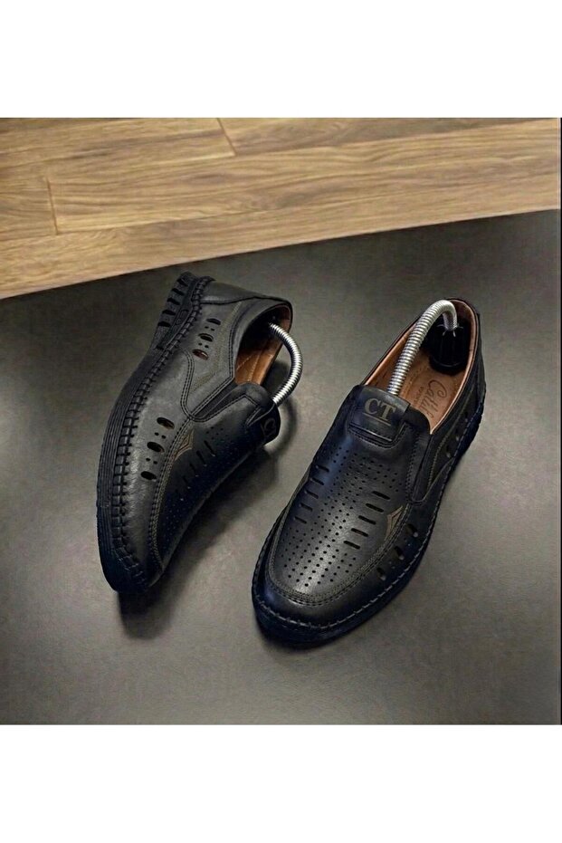 100% Genuine Leather Nubuck Orthopedic Men's Summer Comfortable Daily Perforated Sandal Shoes 40-45