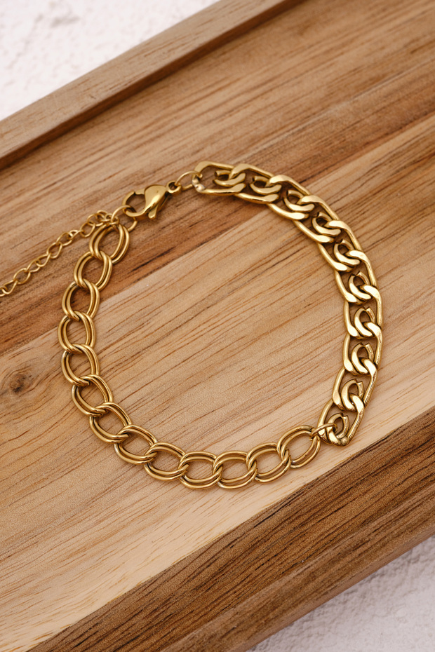 Steel Merv Bracelet Combination Chain Florya Snail&Gourmet Bracelet 17+4Cm&21Cm