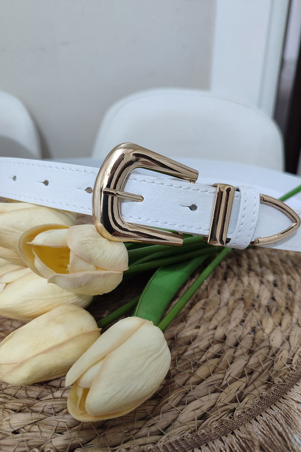 Women's Faux Leather Design Buckle Stylish Trouser and Dress Belt 105 cm - Mfr5015