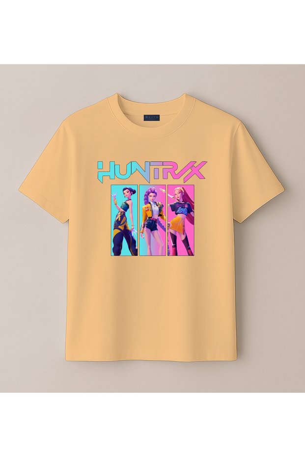 Kpop Demon Hunters - Demon Hunters Printed T-Shirt for Girls 4-13 Years - Huntr/X
