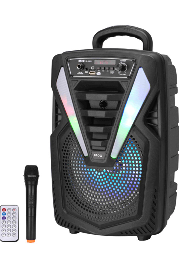 Colorful Light Party Speaker with 8" Wireless Mic