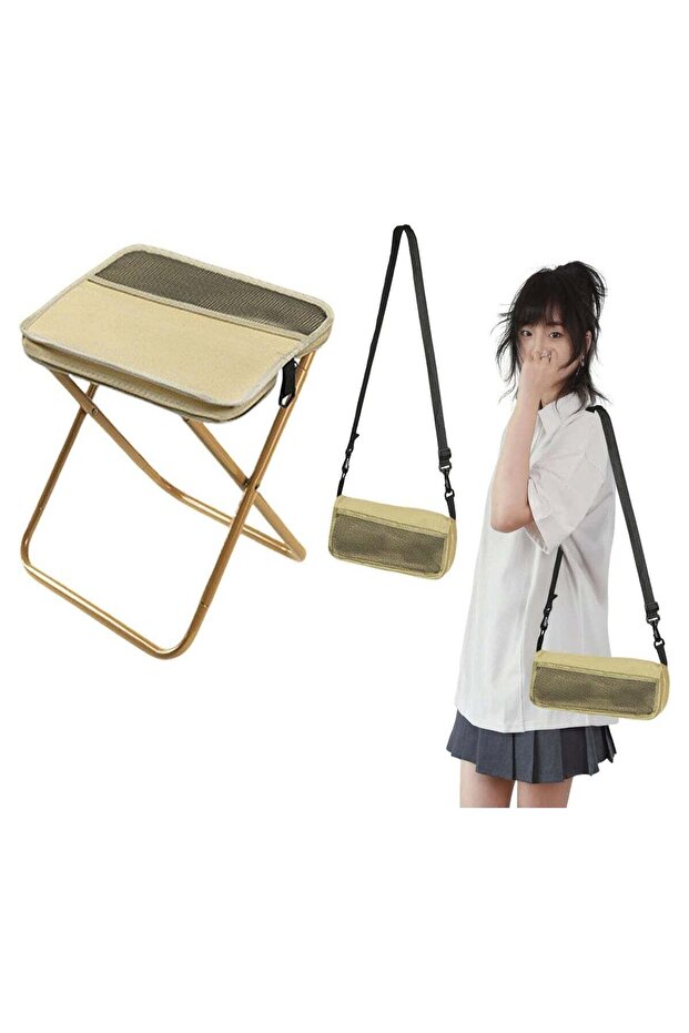 Foldable Backpack Stool with Built-in Seat Function – Portable Hiking Chair for Camping