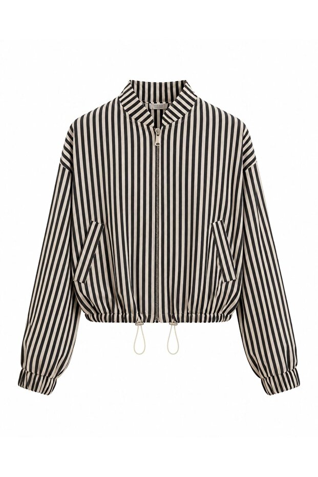 Striped Bomber Jacket - 1