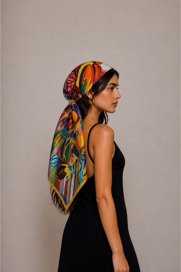 زهرة نمط وشاح باندانا