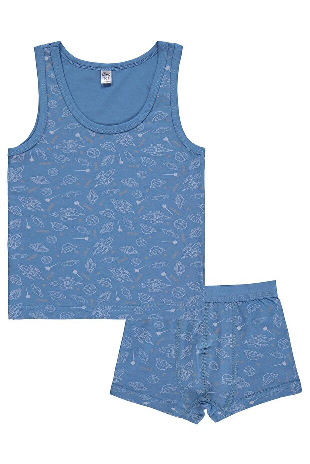 Rocket 2-10 Years Old Boys' Underwear Set - Blue